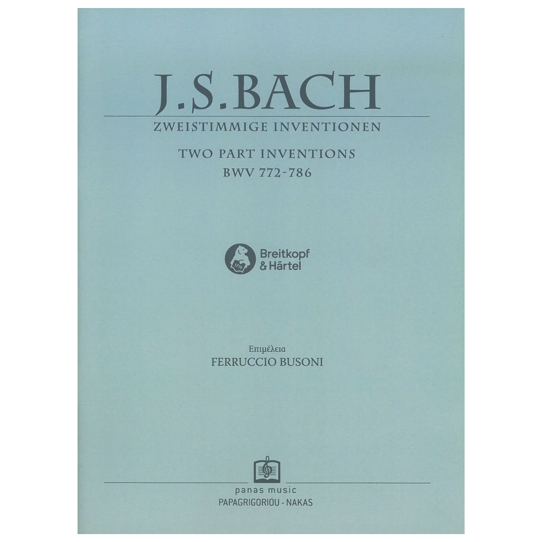 Papagrigoriou-Nakas Bach - Two Parts Inventions, BWV 772-786 (Busoni) Book for Piano