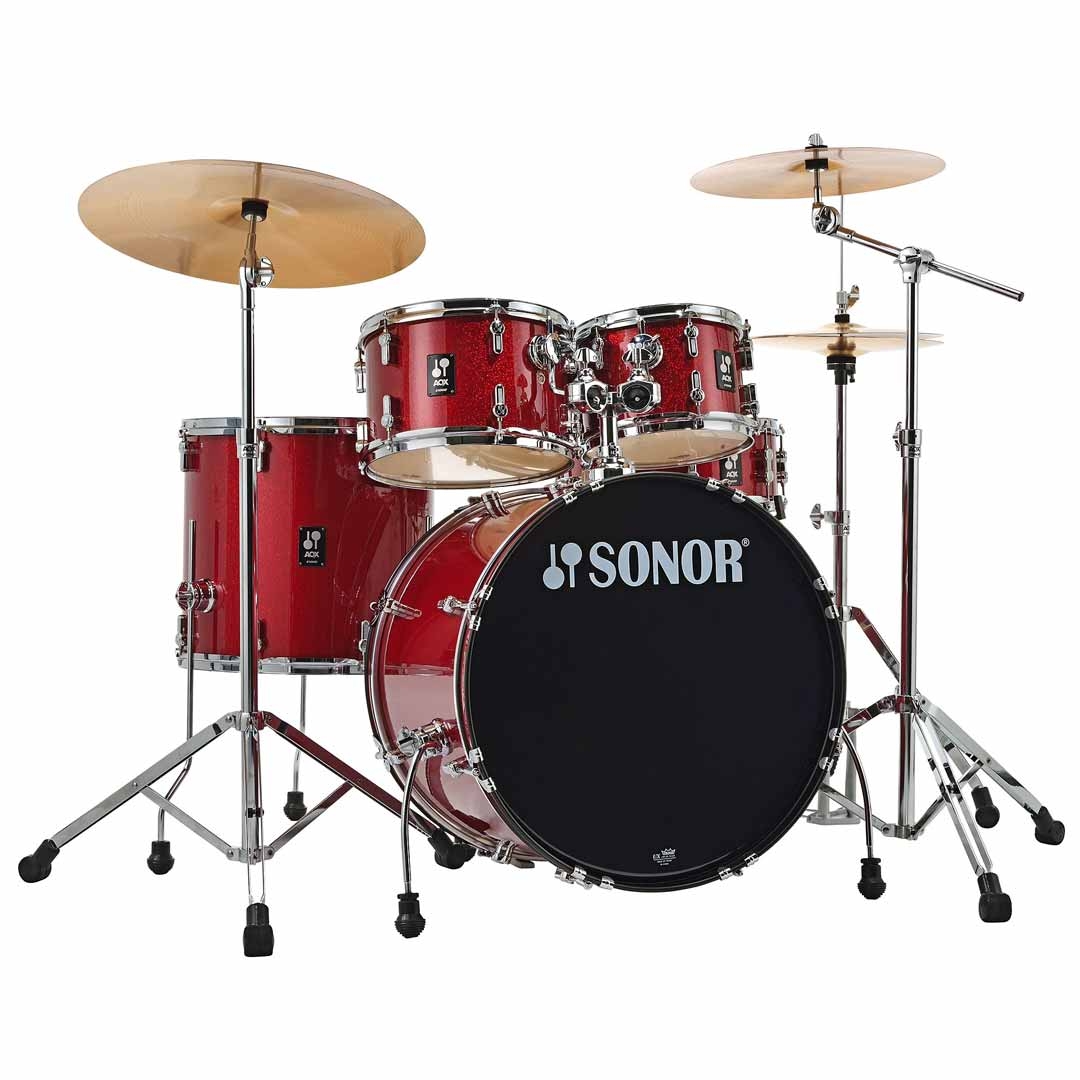 SONOR AQX Stage Red Moon Sparkle Drumset & Stands & Cymbals
