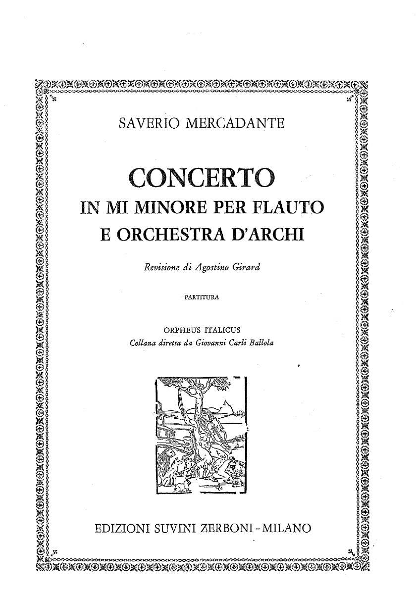 Mercadante - Concerto In E Min per Flauto e Orchestra D'archi
